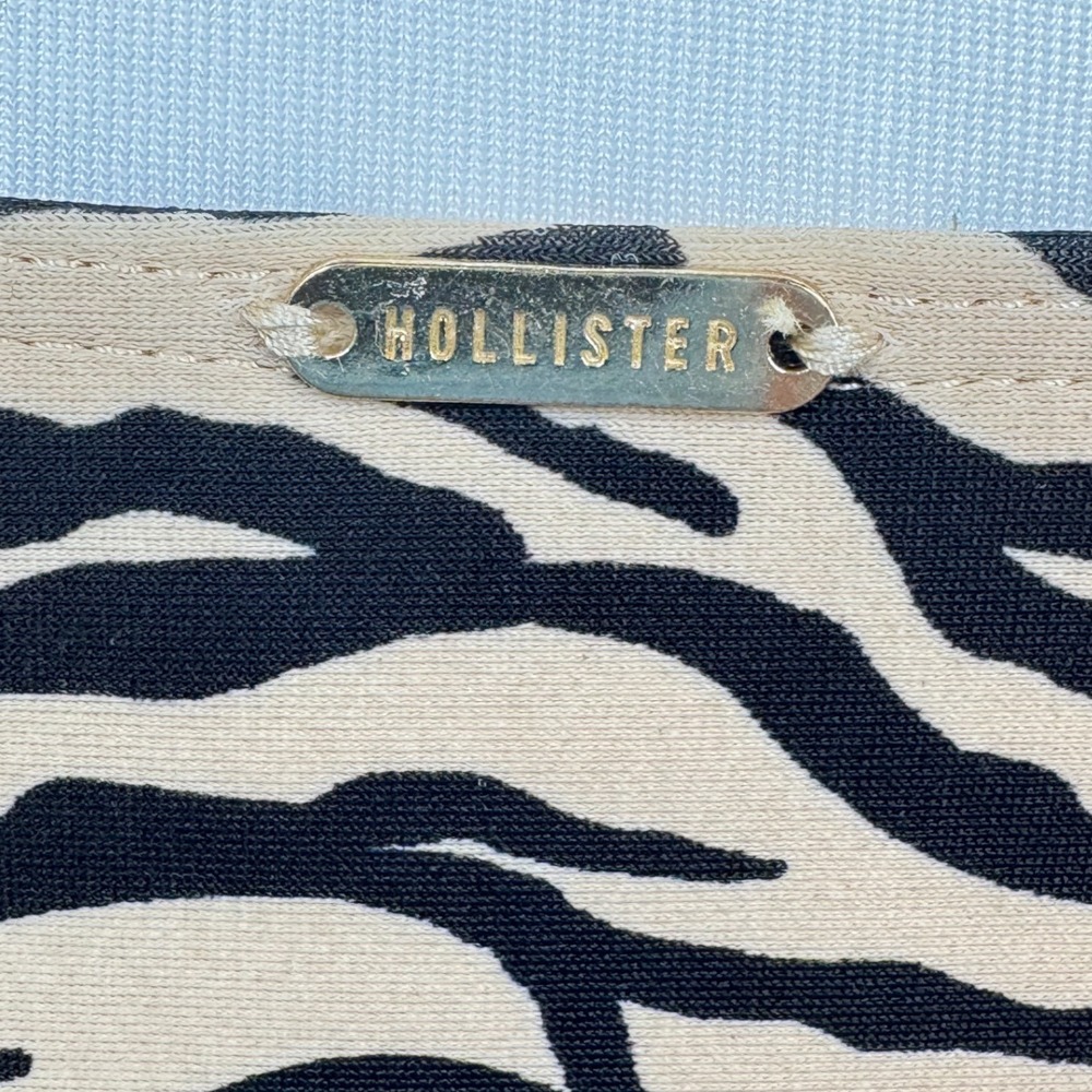 Hollister Zebra Stripe Tan & Black Bikini Set Top Size Medium Bottom Small - Picture 7 of 8